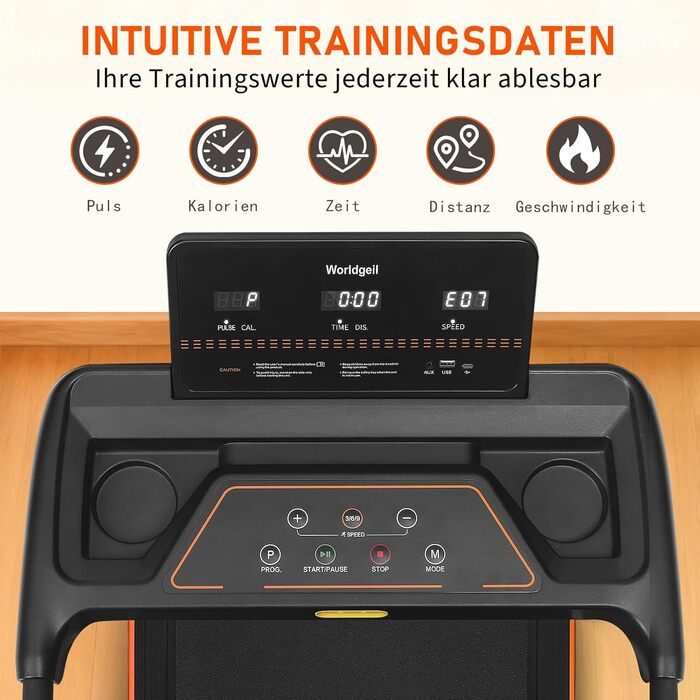 Біговий тренажер для дому 14 км/год з регулюванням нахилу 7% та LED-дисплеєм - Walking Pad до 150 кг