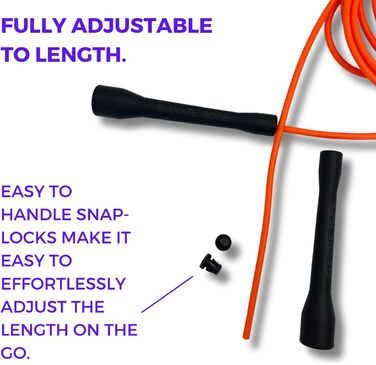 Стрибкове канат для боксерів: професійний спортивний канат Elevate Rope - регульований канат для швидкості - для боксерів та інших видів спорту - для занять в приміщенні та на вулиці - фітнес-канат (Помаранчевий/Чорний)