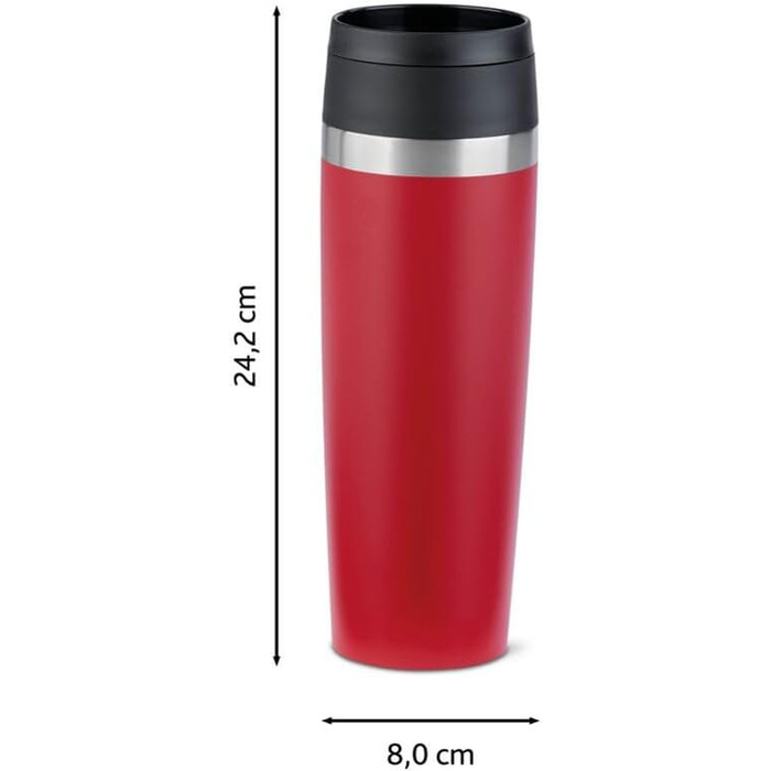 Термокухоль Emsa Classic N2023850 з кришкою 360°, 0.5 л, нержавіюча сталь, порошкове покриття, Petrol Blau