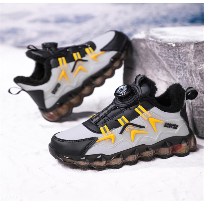 Дитячі зимові черевики Kinder для хлопчиків, антиковзаючі, трекінгові, теплі, зручні, бавовняні, спортивні, для вулиці, розмір 35 EU