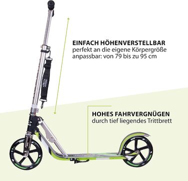 Дитячий самокат HUDORA Little BigWheel, алюмінієвий, для дітей від 3 років, складаний, регульований, великі колеса, до 100 кг