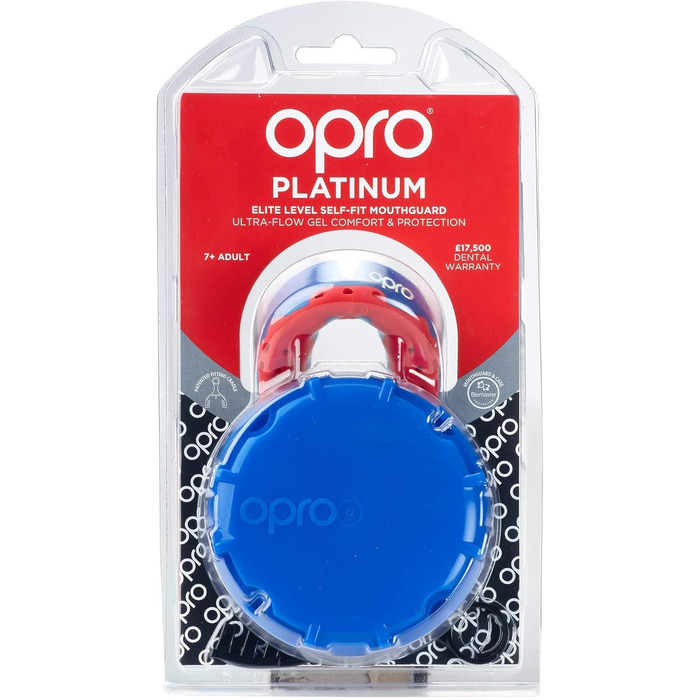 Захисна капа OPRO Platinum для дорослих, синьо-червона