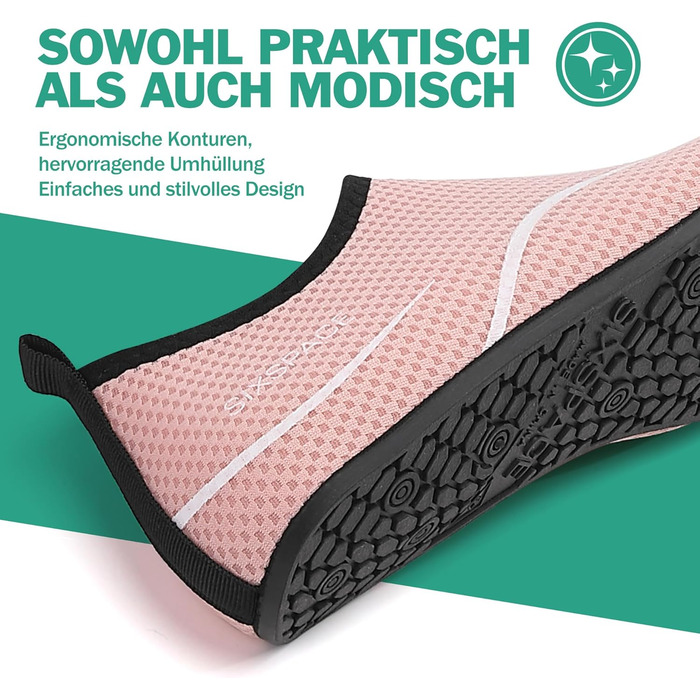 Шкарпетки для плавання та водних видів спорту, дихаючі, швидковисихаючі, унісекс, розмір 34-47, колір рожевий