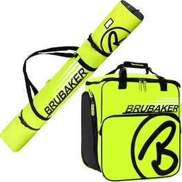 Набір BRUBAKER Champion: сумка для лиж і взуття, 170 см, неонова жовта/чорна