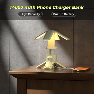Телескопічний перезаряджаємий ліхтар для кемпінгу, 14000mAh LED-ліхтар, 6000LM, IPX5 водонепроникний, портативний магнітний ліхтар з регульованими режимами для кемпінгу, будівництва, надзвичайних ситуацій та зовнішнього використання, білий