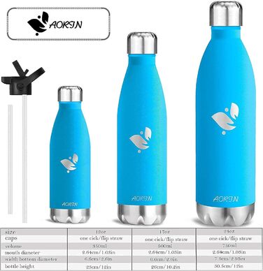 Термос AORIN вакуумний ізольований, 350/500/750 мл, пляшка для води, BPA Free, 24 год холоду та 12 год тепла, для дітей, школи, спорту, фітнесу, велосипеда, на вулицю