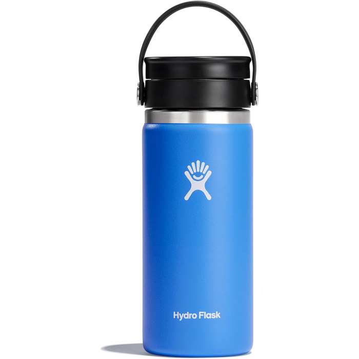 Термос HYDRO FLASK для кави 473 мл, вакуумний, нержавіюча сталь, герметична кришка, каскадний синій