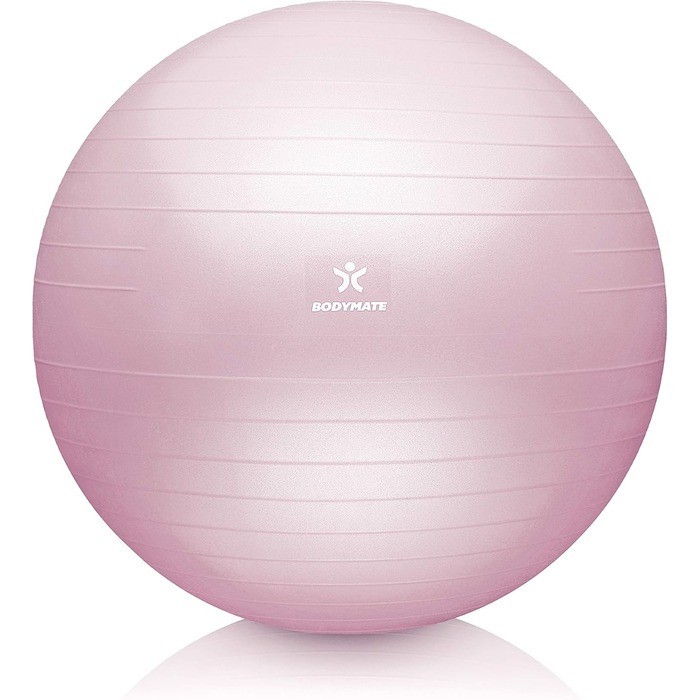 М'яч для фітнесу BODYMATE: фітбол для йоги, тренувань, офісного використання, рожевий, 65 см