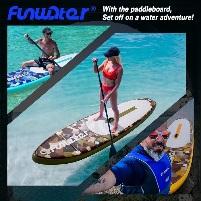 Надувний SUP-борд FunWater 11'10'6: комплект з аксесуарами (весло, насос, сидіння)