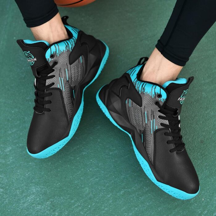 Чоловічі баскетбольні кросівки хай-топ, блакитні, розмір 48 EU