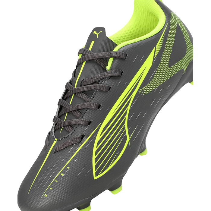 Дитячі футбольні бутси PUMA Ultra 5 Play FG/AG Jr – 38 EU, Matte Aged Silver Yellow Alert