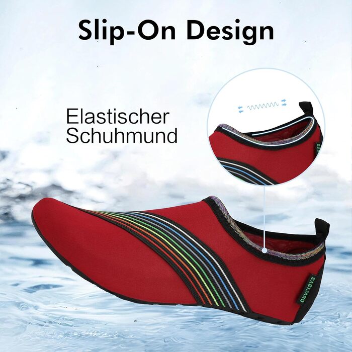 Шкарпетки для плавання SAGUARO Unisex, швидковисихаючі, для чоловіків та жінок, розмір 36-47 (36/37 EU), колір: полуниця