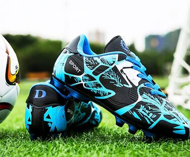 Дитячі футбольні бутси Low Top для хлопчиків. Професійні футбольні бутси, тренувальні бутси з шипами. Дитяче спортивне взуття, розмір 34 EU, блакитні.