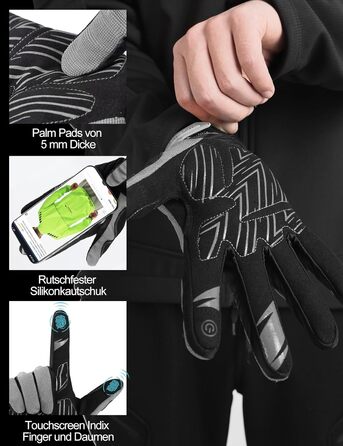 Рукавички INBIKE MTB для мотокросу та гірського велосипеда з захистом пальців TPR та SCR-подушечкою, сірі, розмір M