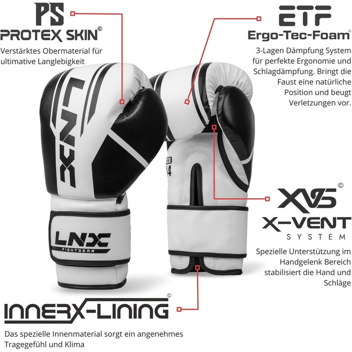 Боксерські рукавички LNX Performance Pro 10/12/14/16 унцій для боксу, кікбоксингу, муай-тай, MMA