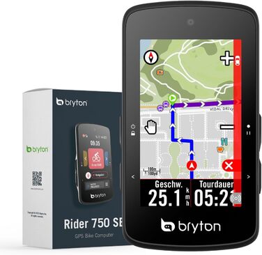 Велокомп'ютер Bryton Rider 750SE з GPS, 2.8'' кольоровий сенсорний екран, офлайн карта ЄС, навігація