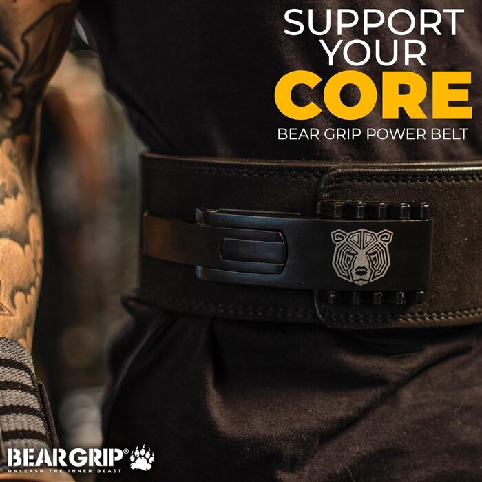 Пояс для пауерліфтингу BEAR GRIP Power Belt Elite Edition, преміум, подвійна застібка