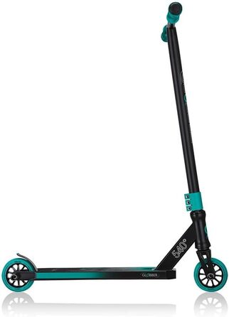 Трюковий самокат Globber GS 540, 100 мм, ABEC 7, підсилене кермо, 360° обертання, чорний-бірюзовий, універсальний розмір
