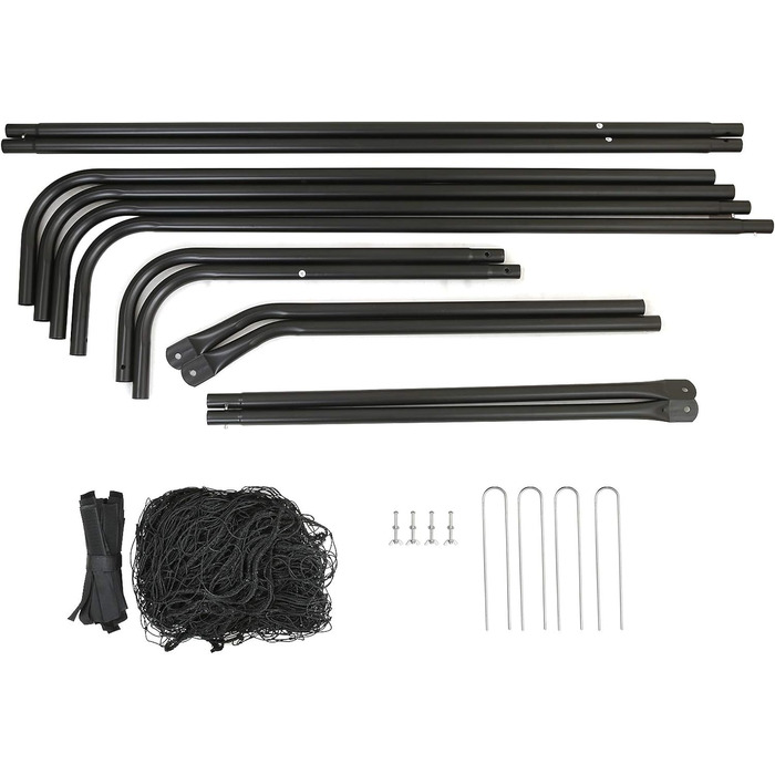 Ворота для футболу SONGMICS з сіткою, 76 x 215 x 150 см, для саду, двору, парку, пляжу, чорного кольору