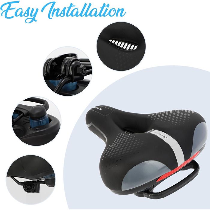 Комфортне велосипедне сідло BWBIKE з широким сидінням та пам'яті-ефектом, водонепроникний чохол з екошкіри, універсальне, срібного кольору