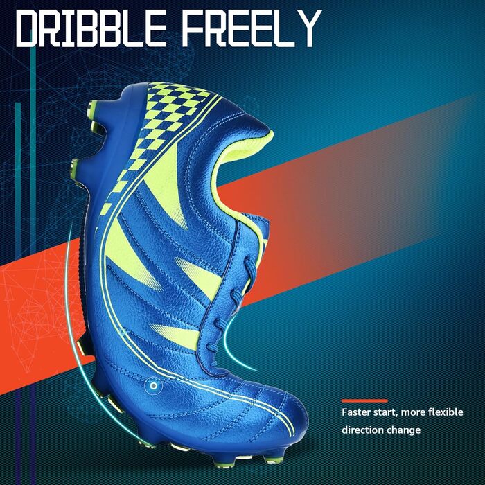 Дитячі футбольні бутси Littleplum - Outdoor Soccer Shoes, 37 EU, блакитний та зелений