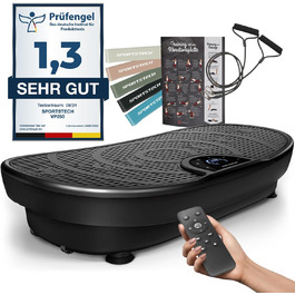 Платформа для вібраційного тренування Sportstech VP250/VP275 - для дому, тихий мотор, 180 рівнів інтенсивності, чорний колір