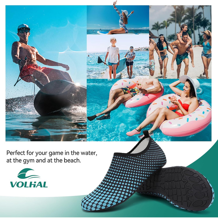 Чоловічі та жіночі аквашузи для плавання, йоги та відпочинку на пляжі. Швидко сохнуть, неслизькі, легкі (43 EU, Синій G995)