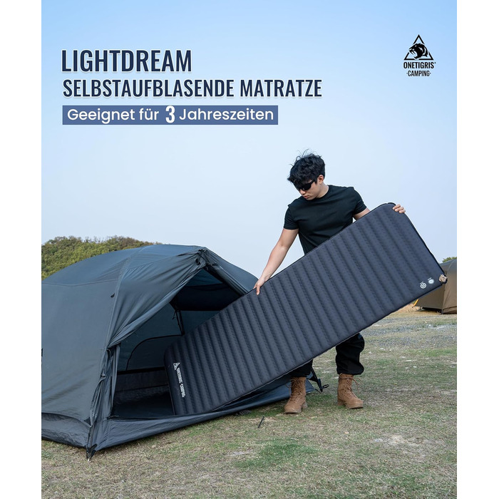 OneTigris LIGHTDREAM килимок самонадувний туристичний, 5 см, для кемпінгу, трекінгу, автопоїздок (R-value 4.5)