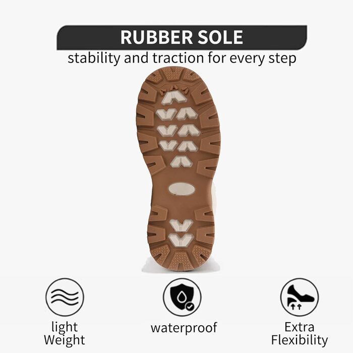 Зимові черевики жіночі, снігоступи, утеплені хутром, антиковзання, для холодної погоди, 39 EU, бежеві