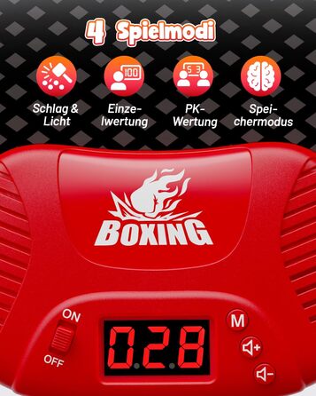 Інтерактивний боксерський мішок для дітей з музикою та світлом, стоячий, надувний, з рукавичками, для хлопчиків 6-12 років, червоний, L