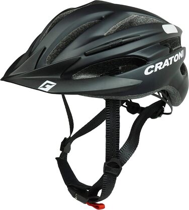 Велосипедний шолом Cratoni Pacer+ L-XL (58-62 см), чорний матовий з рефлектором