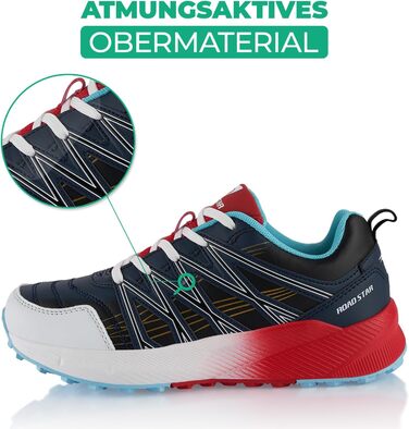 Черевики для трекінгу та трейлраннінгу для жінок та чоловіків. Чорні та червоні, розмір 41 EU. Дихаючі туристичні черевики.