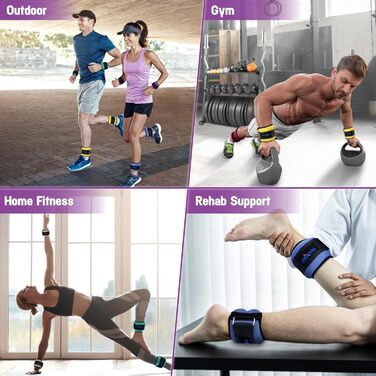 Набір манжет для ваги з неопрену Yes4All (0.9-4.5 кг) - унісекс для ходьби, калістеніки та ваги