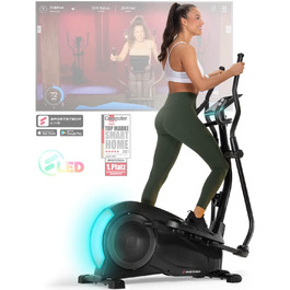 Еліптичний тренажер Sportstech CX700 з LED-дисплеєм, 24 кг, німецька якість, 12 програм, магнітна система гальмування, для дому, щадить суглоби