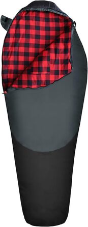 Спальний мішок WKFAMOUT Mumienschlafsack Outdoor -12°C-0°C, 500GSM, фліс, 3-4 сезони, для дорослих та дітей, чорний