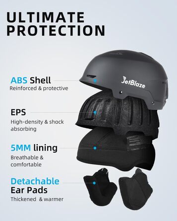 Шолом для сноуборду та лиж для чоловіків та жінок, чорний, розмір L (59-61 см)