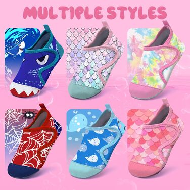 Дитячі шльопанці WateLves для плавання та відпочинку на пляжі - рожеві, 32/33 EU