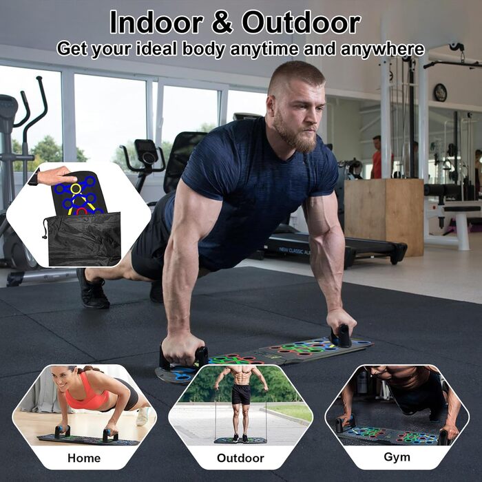 Багатофункціональна дошка для віджимань 30-в-1 з автоматичним лічильником, складаний тренажер для дому (груди, плечі, спина, трицепс) для чоловіків та жінок