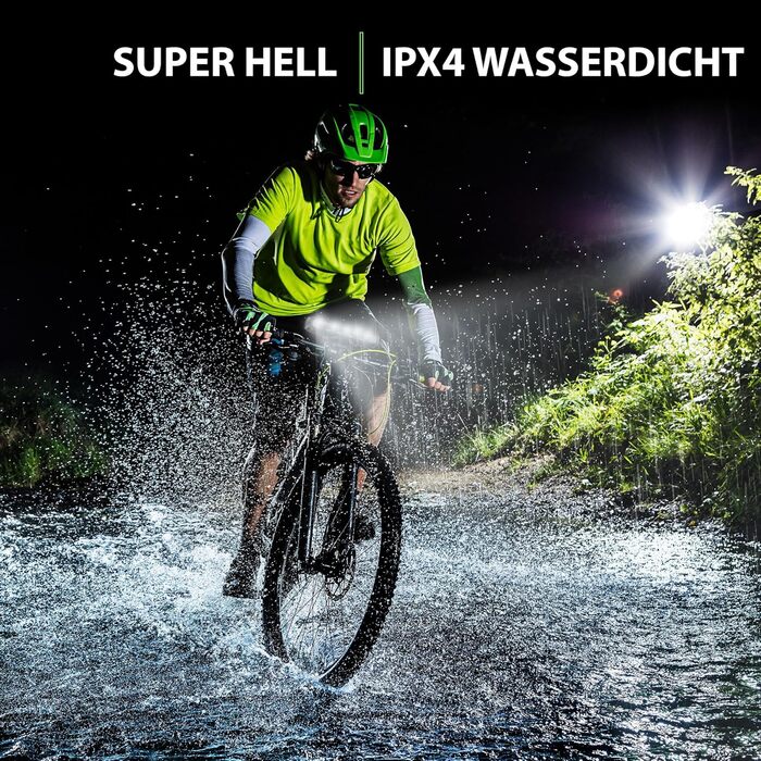 Фара велосипедна Milool 2600 люменів USB-C, 5 LED, 3 режими, алюміній, чорна