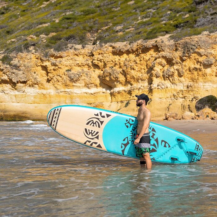 Надувна SUP-дошка Fitfiu Fitness KOEKOHE 320x81x15 см, маорі, комплект: весло, насос, 3 плавці, аксесуари