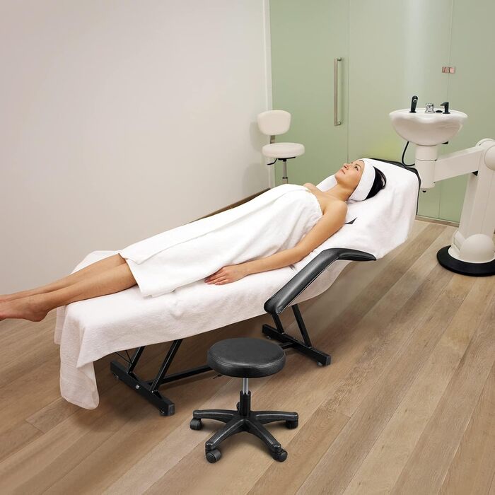 Лежак для масажу LEADZM, 3 зони, регульована висота, для салонів краси, SPA, перукарень (чорний)