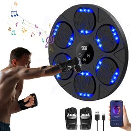 Музична боксерська машина LPQKCcY з LED підсвіткою, Bluetooth, настінна, з боксерськими рукавичками для дітей і дорослих, для дому, залу, інтер'єру