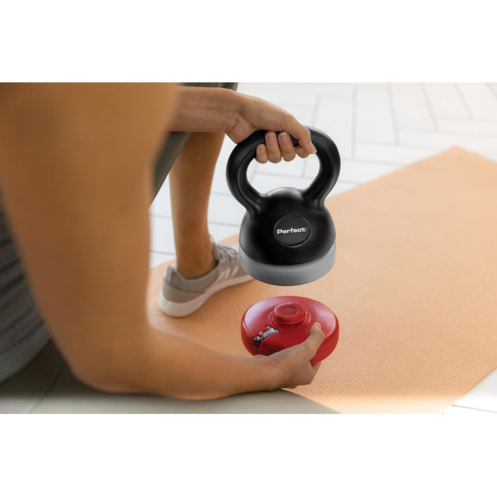 Регульований гантель-гиря Perfect Adjustable Kettlebell для фітнесу, 7 ваг, 26x14 см, багато кольорів