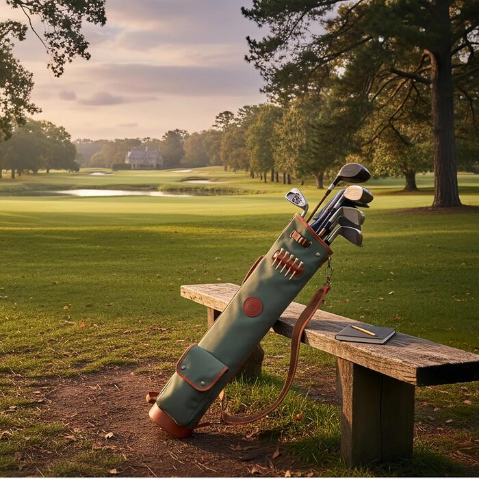Сумка для гольф-клубів TOURBON з тканини, зелена, для чоловіків та жінок