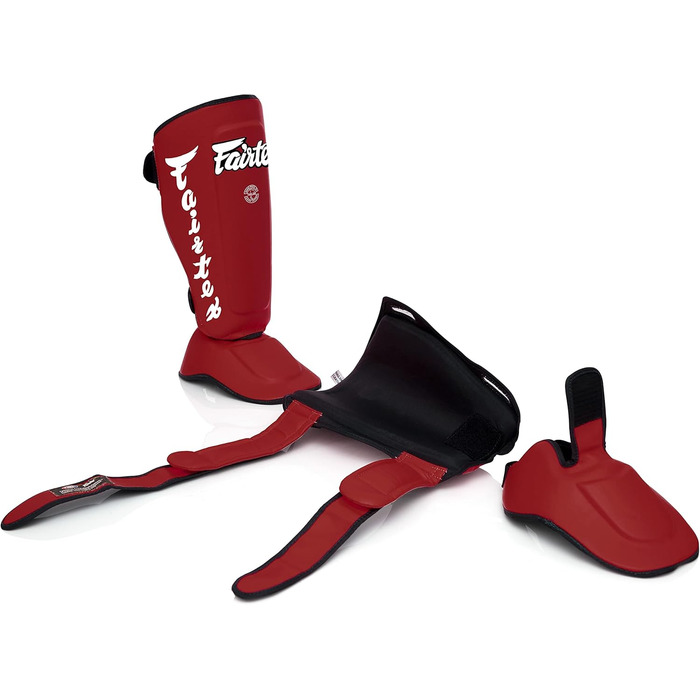Захист гомілки та стопи Fairtex SP7 для муай-тай, чоловіків, жінок і дітей, знімний, з синтетичної шкіри, легкий і довговічний
