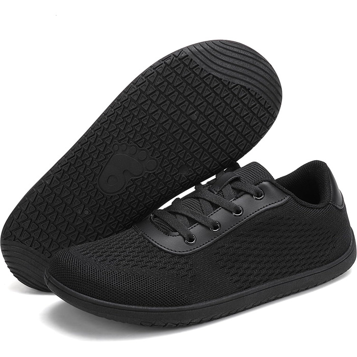 Кросівки для бігу Barfußschuhe: чоловічі та жіночі, зручні, дихаючі, з широкою передньою частиною, антиковзкі, чорні, 43 EU