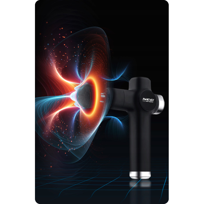 Перкусійний масажер для тіла Neo-sport NS-501, 8 насадок, чорний