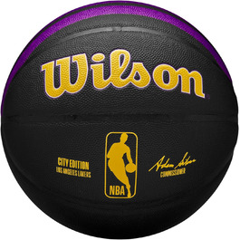 Баскетбольний м'яч Wilson NBA Los Angeles Lakers, чорний, розмір 7, для вулиці та залу, колекційний, унісекс