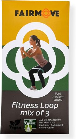 Гумові стрічки FAIR Move для фітнесу: набір 3 шт. з натурального латексу (Theraband) для м'язів, йоги, кроссфіту