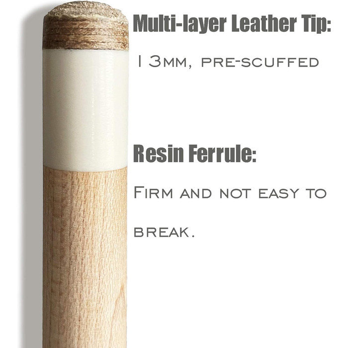 Кю Pool Cue Stick: професійний бильярдний кий з наконечником 13 мм, довжиною 58'', з канадського твердого клену, вага 19,20,20 Oz (на вибір), колір: синій, червоний, зелений, з футляром.